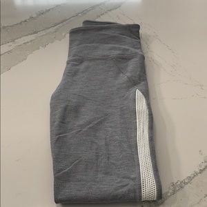 Athleta XXS Gray Legging with white mesh trim